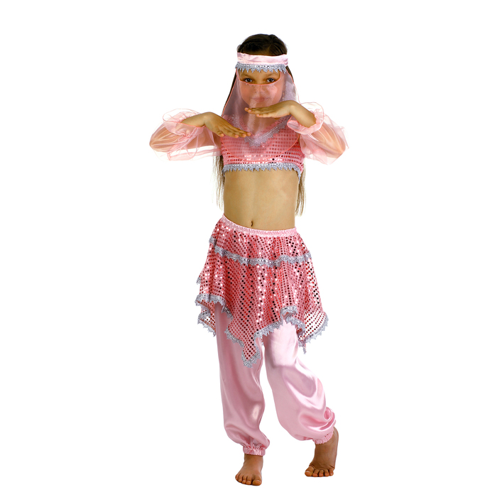 Костюм Ясмин розоваяповязка, топ с рукавами, штаны размерразмер 30 рост 110-116   2466278