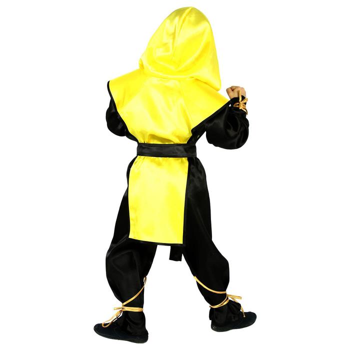 Карнавальный костюм Ниндзя: Чёрный дракон с оружием, , р-р 34, рост 134 см, цвет жёлтый 5352521 (Вид 2)