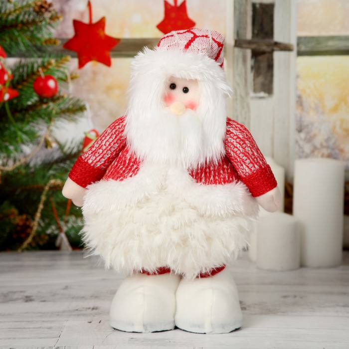 Мягкая игрушка Дед Мороз в пышной шубе 19*55 см (в сложенном виде 37 см) 4316889