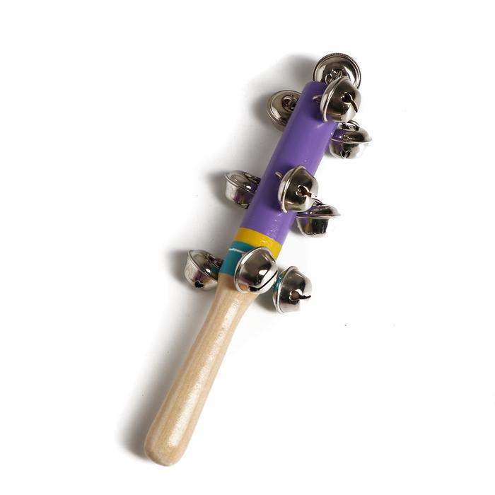 Игрушка с с бубенцами Весёлая мелодия, цвет фиолетовый, 19 × 5 см, 5494993 (Вид 1)