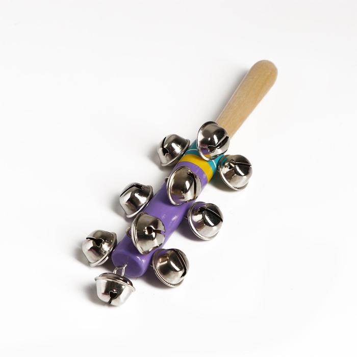 Игрушка с с бубенцами Весёлая мелодия, цвет фиолетовый, 19 × 5 см, 5494993 (Вид 2)