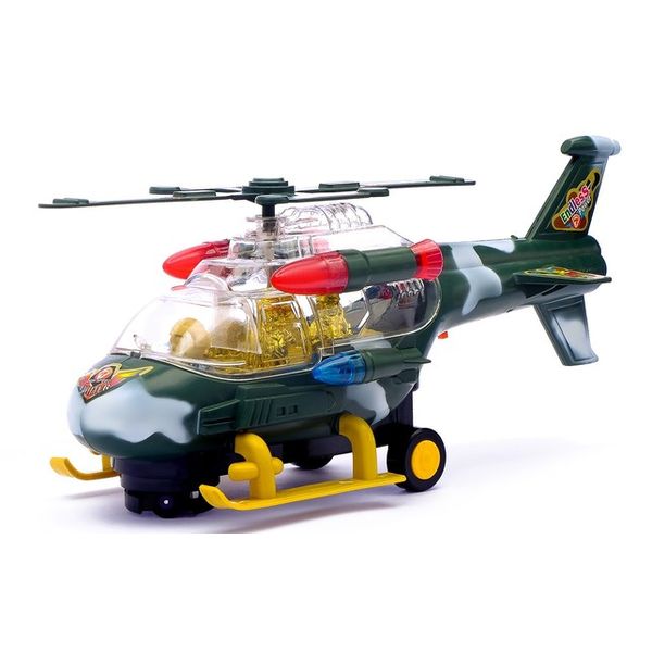 Вертолет Воздушный бой, работает от батареек, световые и звуковые эффекты, цвета МИКС 455934