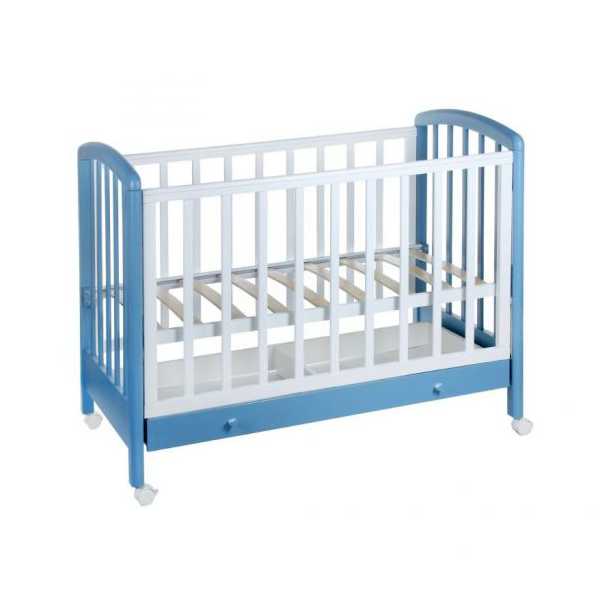 Кровать детская Фея 621 белый-синий-капри (Вид 1)