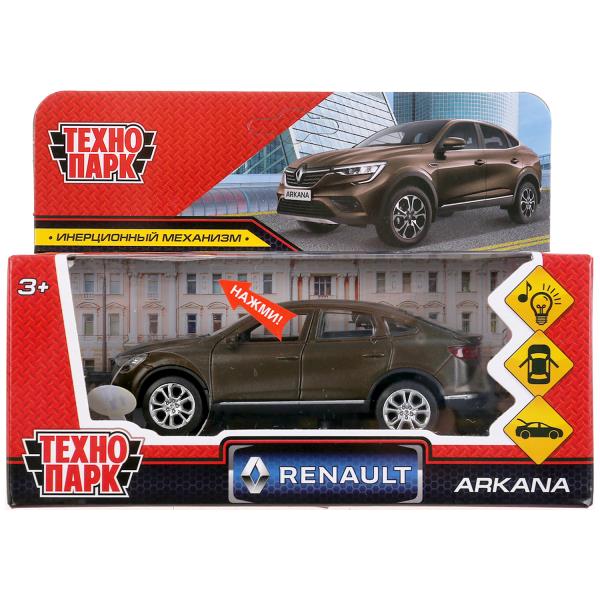 Машина металл свет-звук RENAULT ARKANA матовый бежевый 12 см, двери, кор. Технопарк в кор.2*36шт