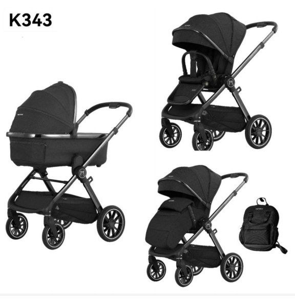 Коляска детская K 343 2в1 черная