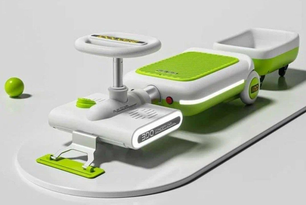 Электрокаталка с прицепом зеленая арт.BDQ-S08