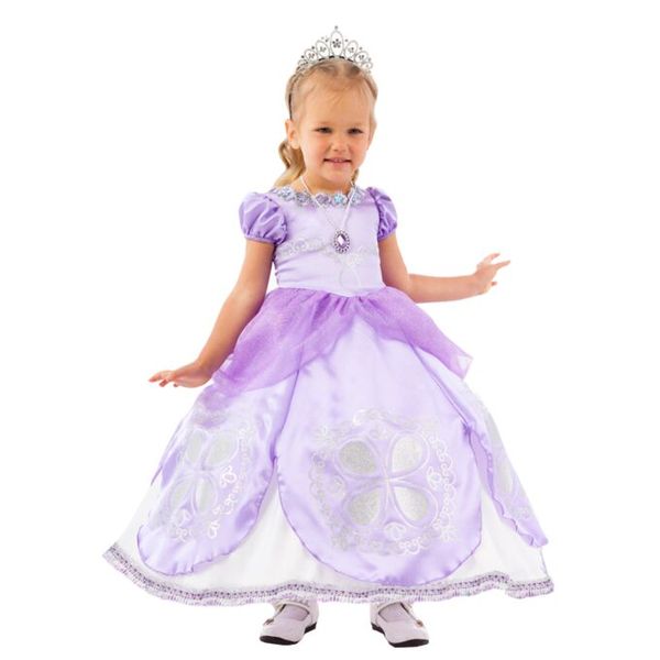 2092 к-20  Карнавальный костюм Принцесса Софи (платье, подъюбник на кольцах, подвеска,диадема) раз