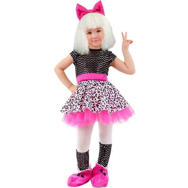2101 к-20 Карнавальный костюм Кукла Лола (платье парик, ботинки, ободок с бантом) размер 110-56