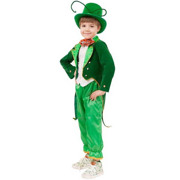 2080 к-20 Карнавальный костюм Кузнечик (фрак, брюки, цилиндр с усиками, бабочка) размер 104-52 (Вид 1)