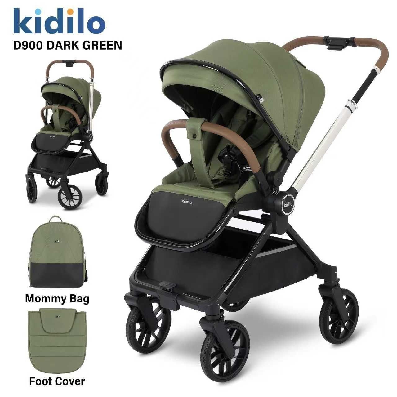 Детская коляска, цвет  DARK GREEN арт.D900 Kidilo