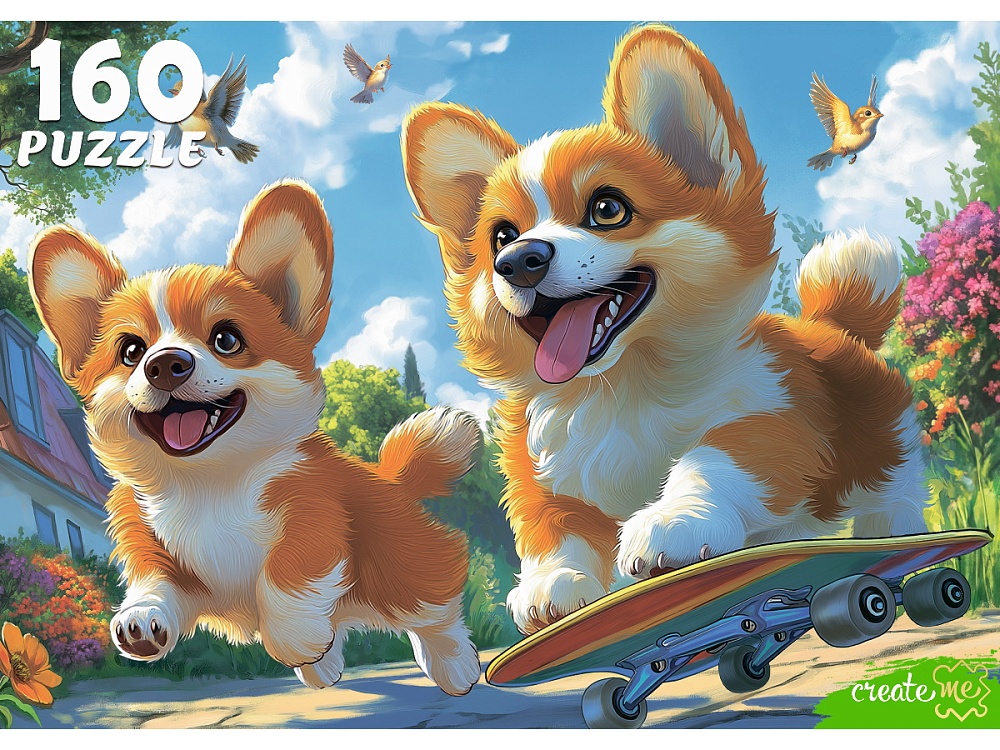 ПАЗЛЫ 160 элементов. ВЕСЕЛЫЕ ЩЕНКИ КОРГИ (арт.Ф160-0181)