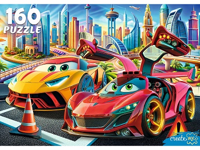 ПАЗЛЫ 160 элементов. ДВЕ МОДНЫЕ МАШИНКИ (арт. Ф160-6640)