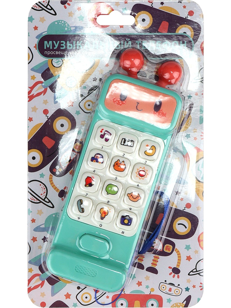 Муз.телефон с прорезыват.Инопланетянин(русская озвучка и кор.,бат. 2*ААА не в компл)(FCJ1064719)