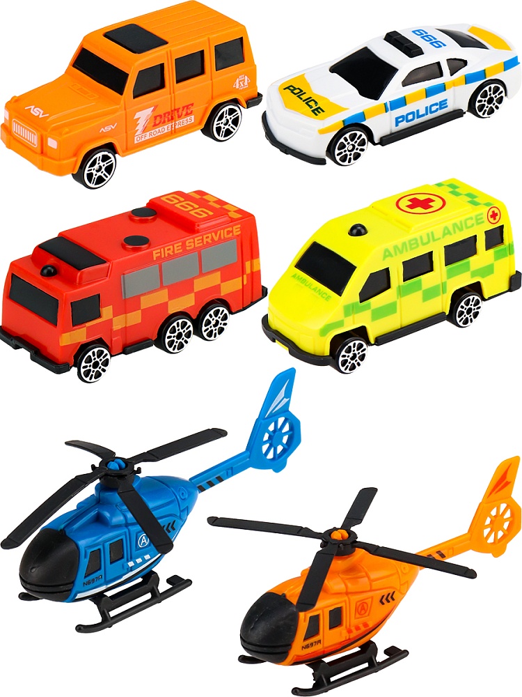 Набор машинок Спецслужбы (4 машинки, 1 вертолёт, микс, в пакете)(Арт. 2926320)