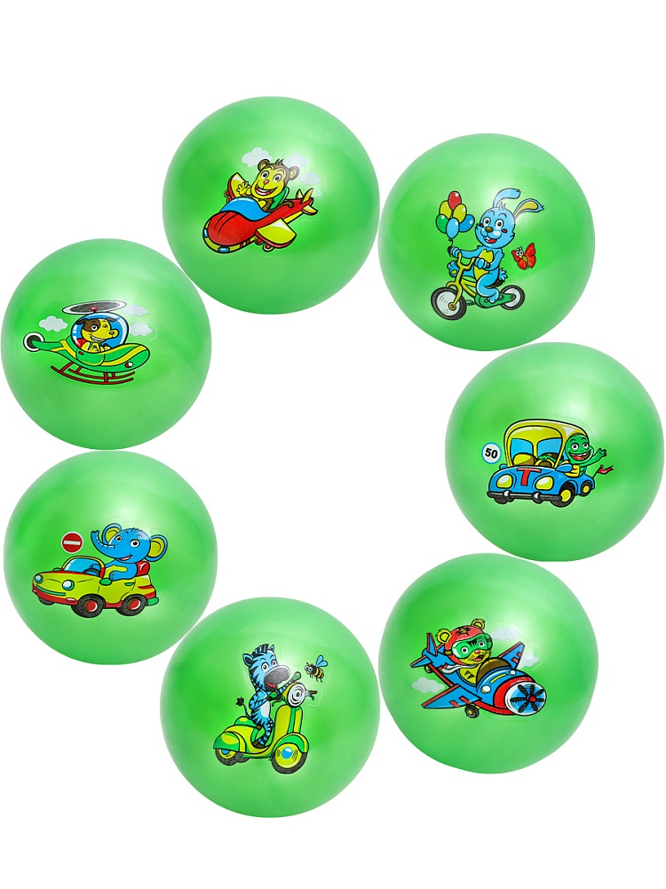 Мяч детский (18см,45гр) Веселое путешествие, микс (Арт. XQ-9) кратно 10