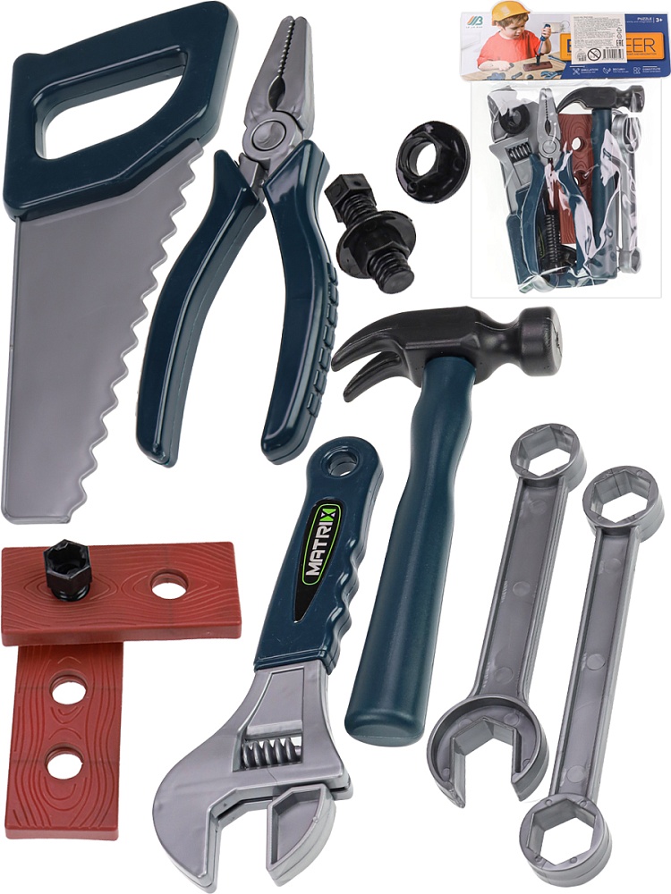 Набор инструментовРемонтное дело(29х19 см)(12 предметов,пакет с хедером) (Арт. 2172720)