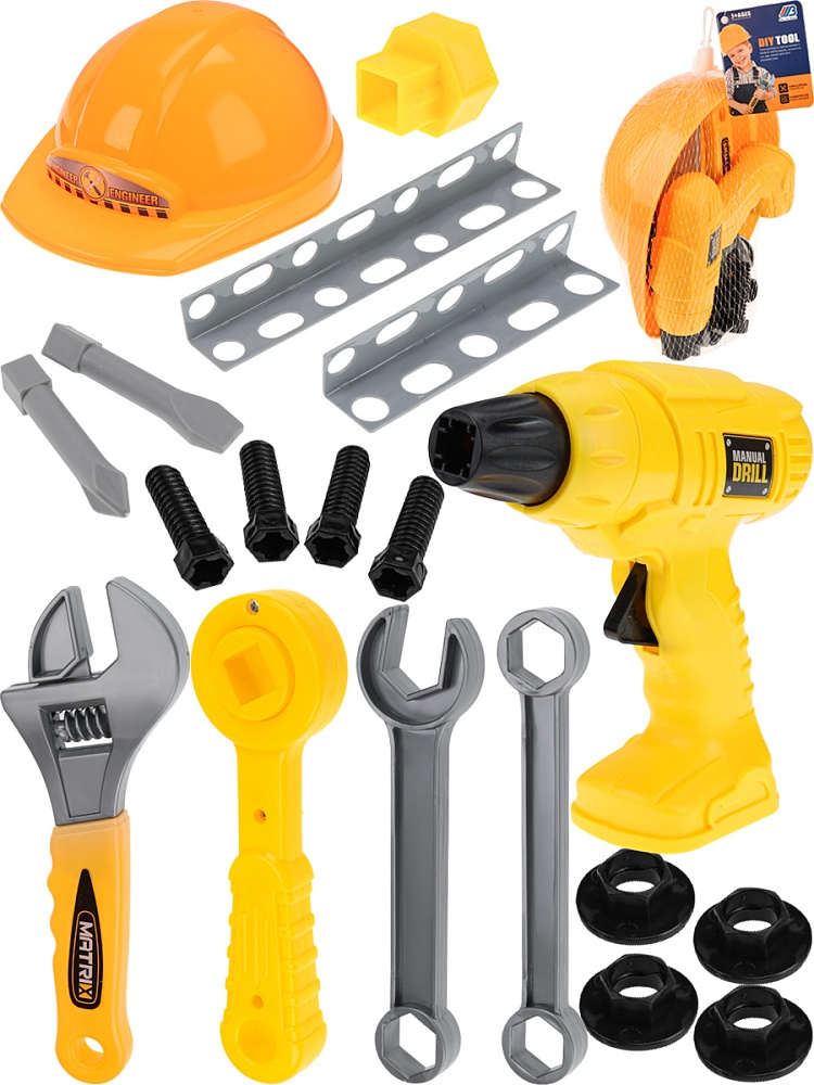 Набор инструментовРемонтное дело(21х17 см)(20 предметов,дрель инеционная,в сетке) 2318224