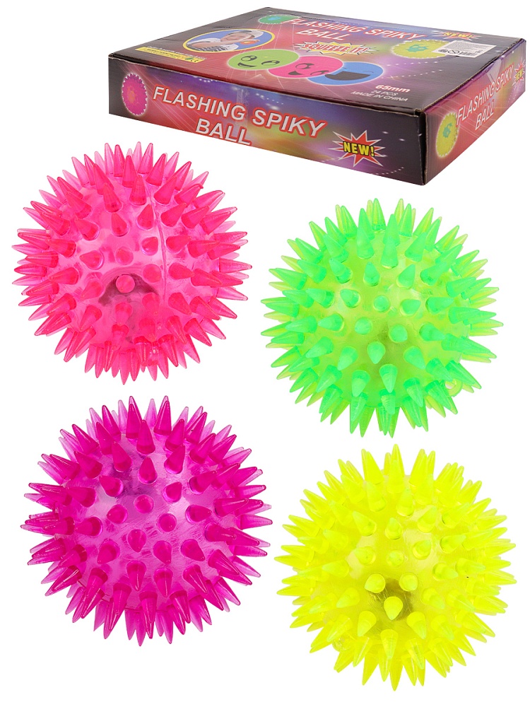 Мяч световой Колючка-1(5,5см)(свет,пищалка,цвет-микс,24шт.в ш/б) ( Арт. ИК-2683) кратно 24