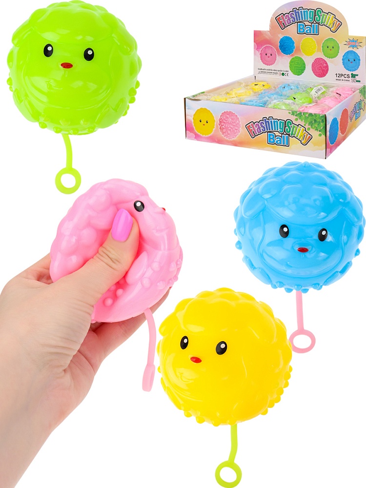 Мяч световой Овечка  (в шоубоксе, цвет микс)  (Арт. ИК-4339) кратно 12