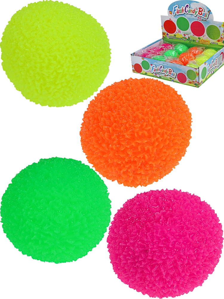 Мяч световой Пушистик 7,5 см ( Арт. ИК-2967) кратно 12