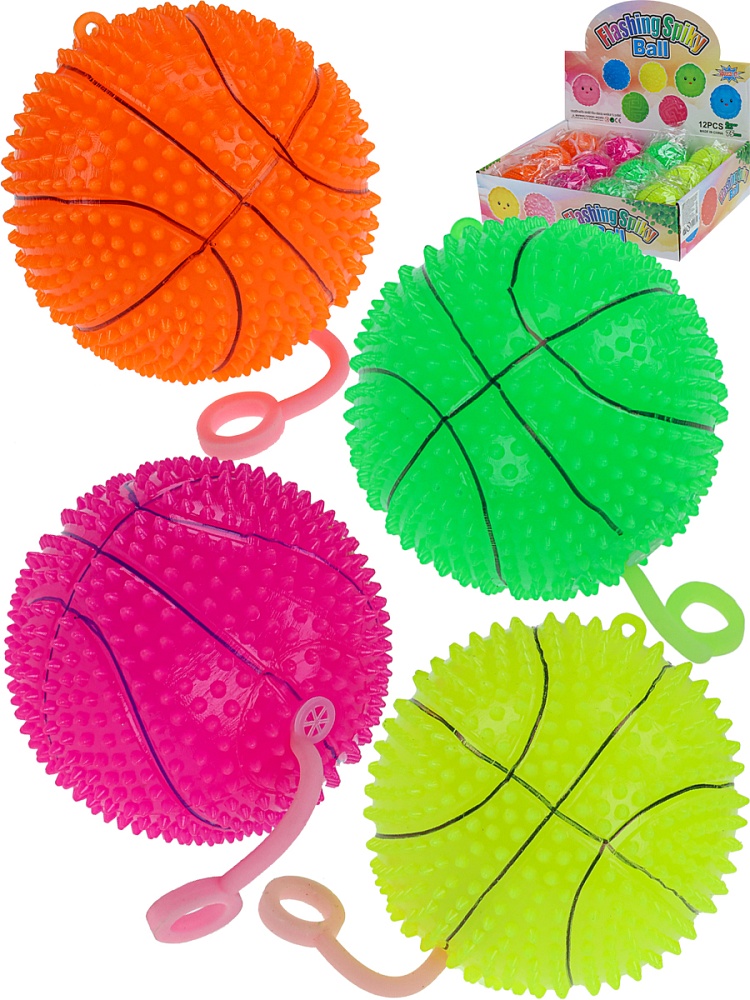 Мяч световой с веревкой Баскетбол, 7,5см, кратно 12 ( Арт. ИК-2976)