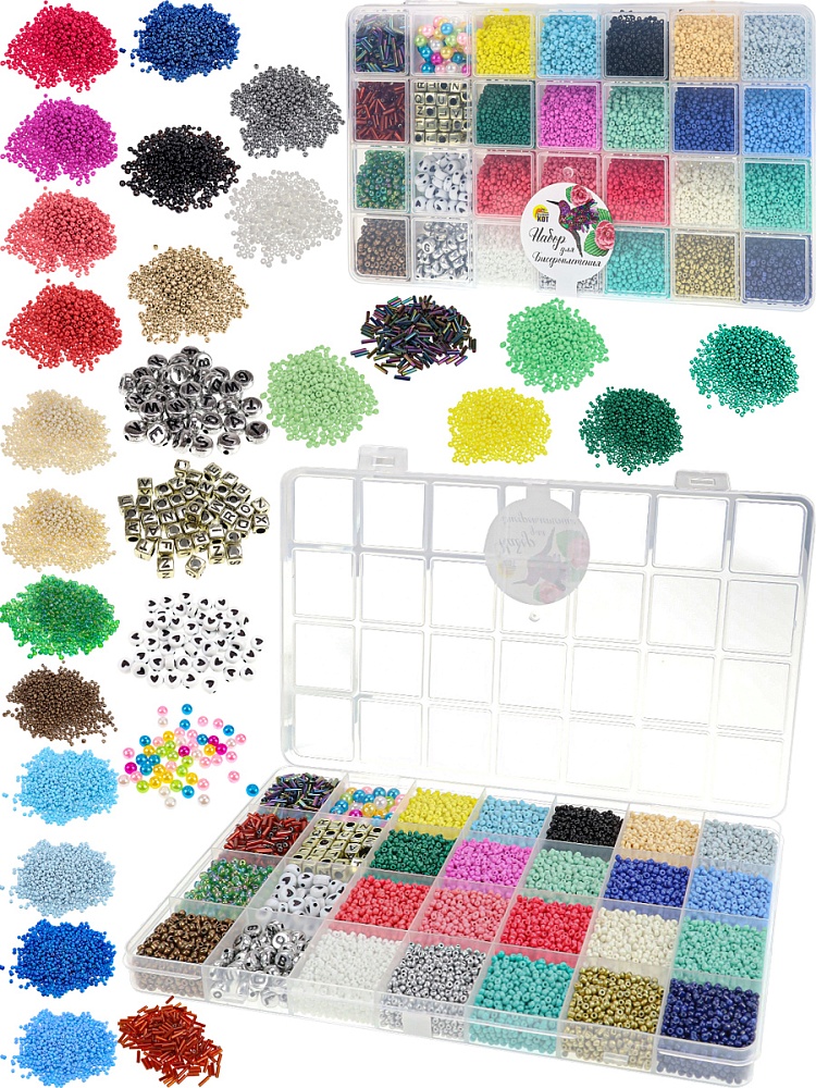 Набор для бисероплетения (22,3х13,5х2,1см, 28 цветов бисера, в боксе), Арт. БИС-2613
