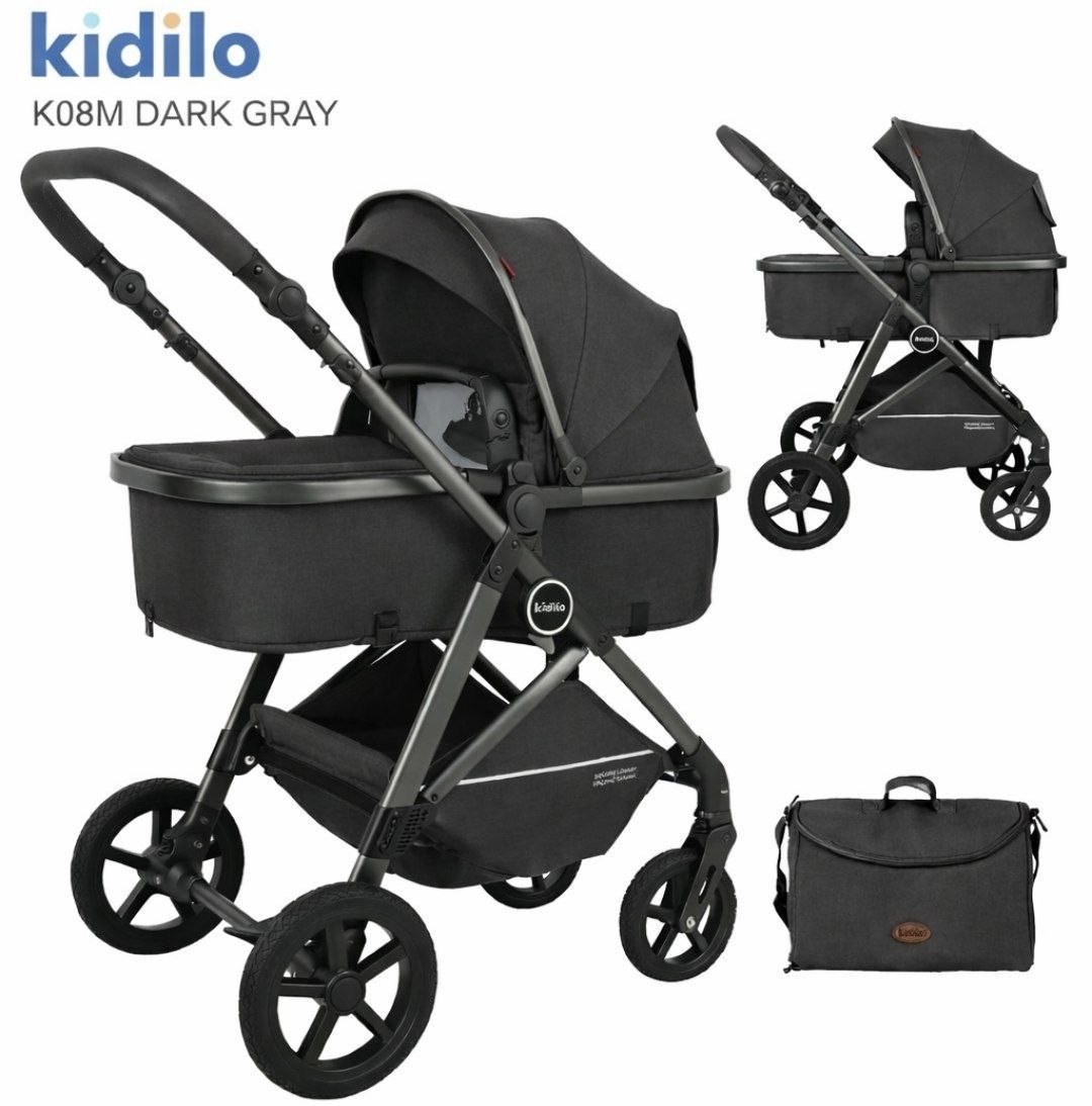 Детская коляска, цвет DARK GREY арт.K 08 M Kidilo
