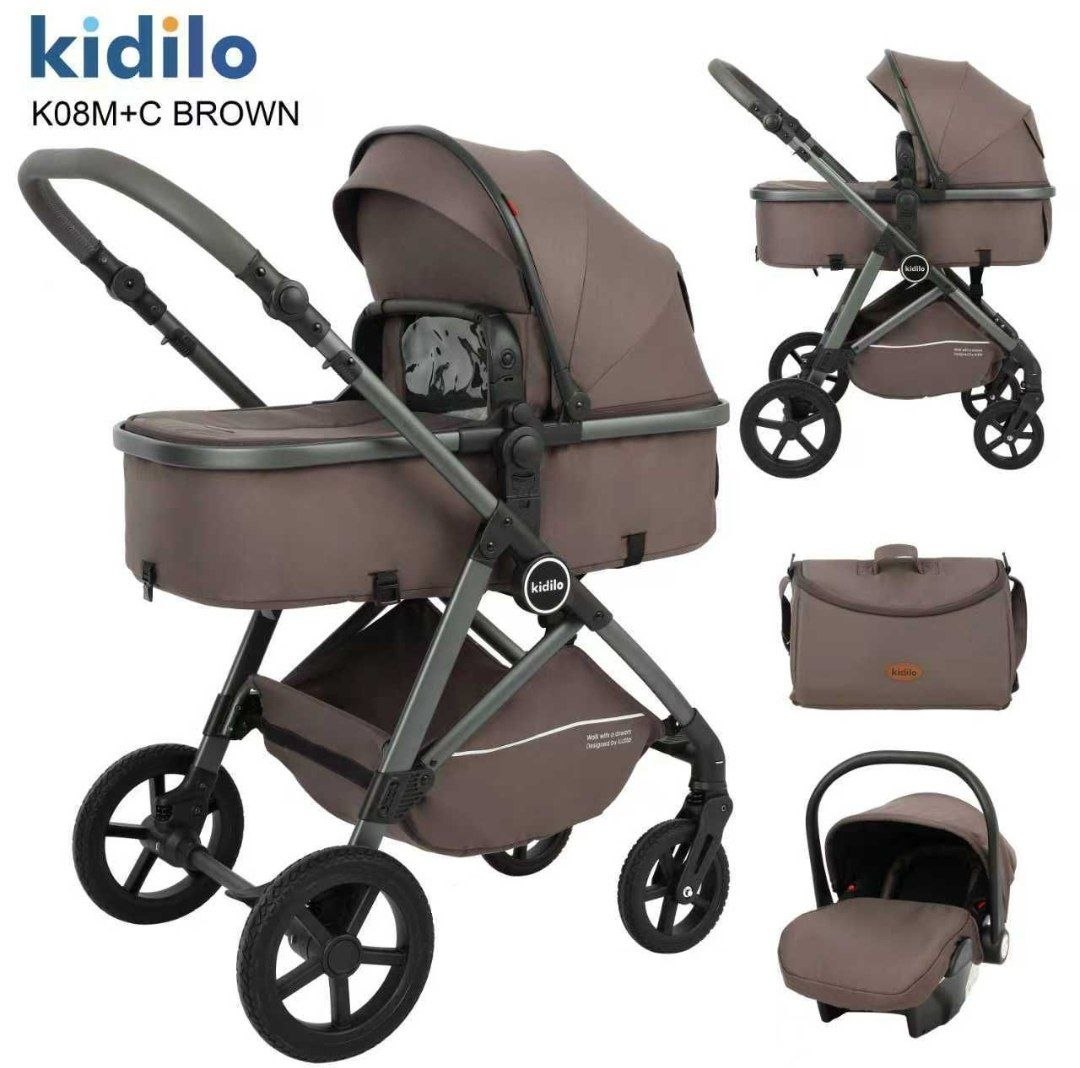 Детская коляска, цвет BRAOWN  арт.K 08 M+C Kidilo