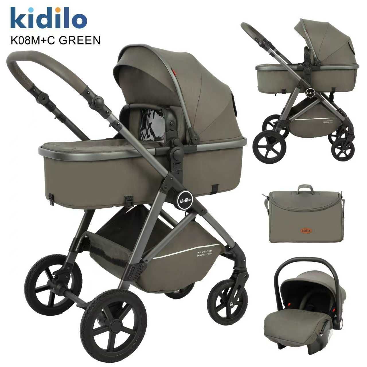 Детская коляска, цвет GREEN  арт.K 08 M+C Kidilo