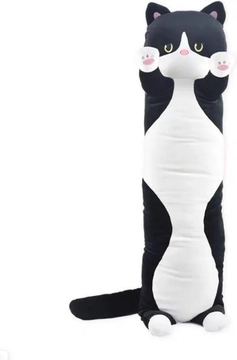 Мягкая игрушка кот-батон ,цвет черный,50см арт.K555-468