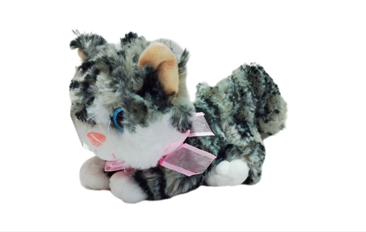 Мягкая игрушка кошечка полосатая,цвет серый  ,30 см арт.K555-448