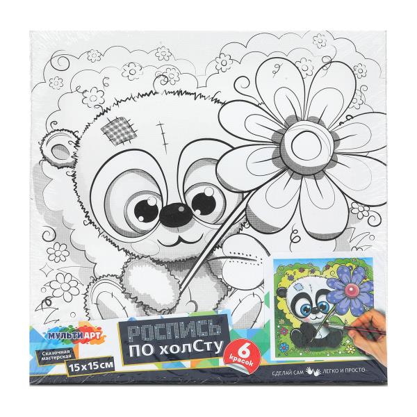 Холст по контуру 15*15 см панда МУЛЬТИ АРТ CANV15X15-118847