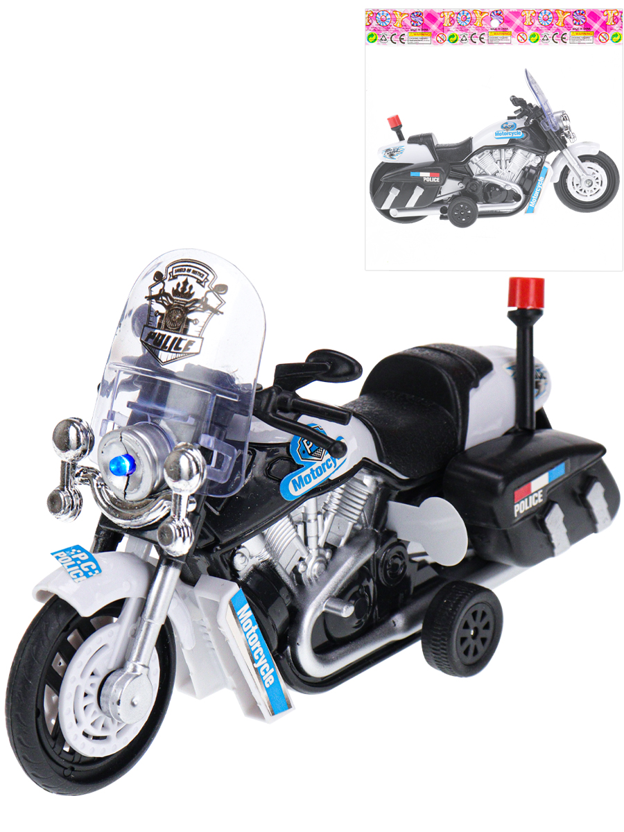 Мотоцикл инерционный (14,5 см) Крутой транспорт 4 (свет, звук, бат. 3*AG3 в компл.) (арт. 1692784) (Вид 1)