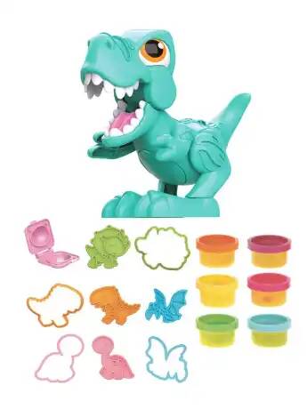 Набор для лепки Динозавр, тесто 6 цветов, пластиковый динозавр, 9 формочек (Вид 2)