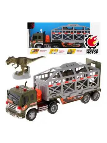 Автовоз Городские спасатели ин. с динозавром в клетке, свет, звук,  в комплекте тестовые элементы пи