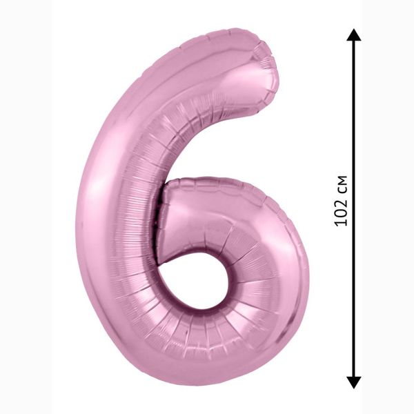 Шар Agura Slim Фламинго цифра 6 (40/102 см) 755402