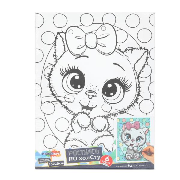 Холст для росписи 15*20 см кошечка МУЛЬТИ АРТ CANV15X20-CAT2 (48)