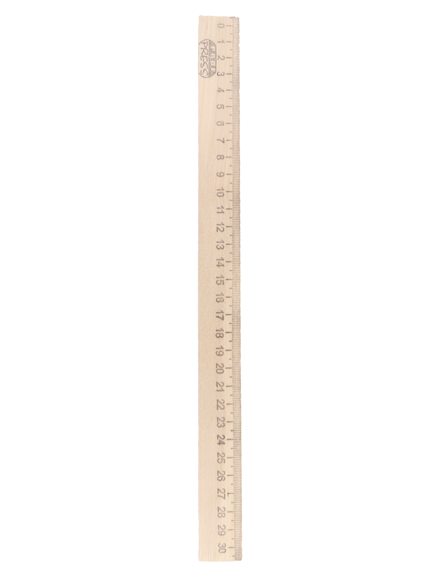 Линейка деревянная (Л-4267) 30 см, кратно 50