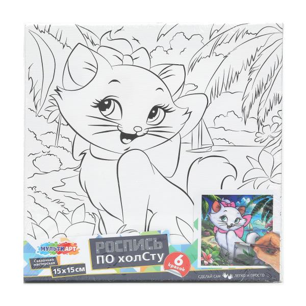 Холст по номерам 15*15 см кошечка мари МУЛЬТИ АРТ CANV15X15-122862