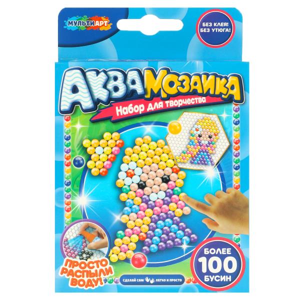 Аквамозаика 100 бусин милая принцесса МУЛЬТИ АРТ AB-100PRINC1