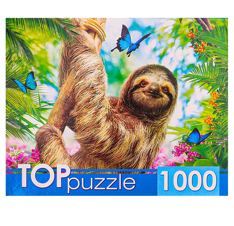 TOPpuzzle. ПАЗЛЫ 1000 элементов. ГИТП1000-4304 Ленивец на ветке (Вид 1)