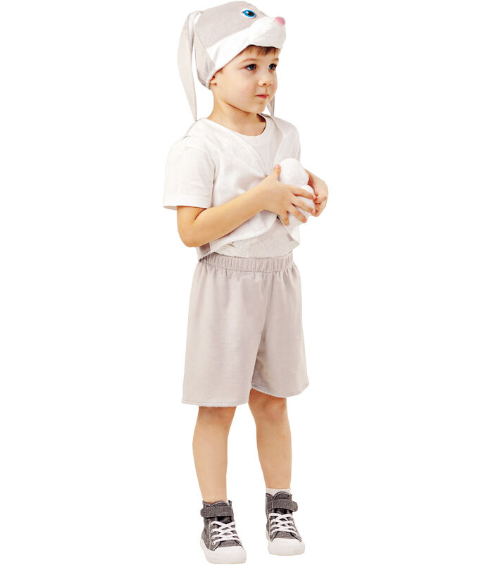 4006 к-18 Карнавальный костюм Заяц серый Прошка (жилет, шорты, шапка) размер 128-64