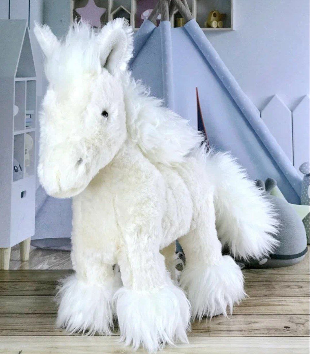 Мягкая игрушка лошадка, цвет белый, 22см