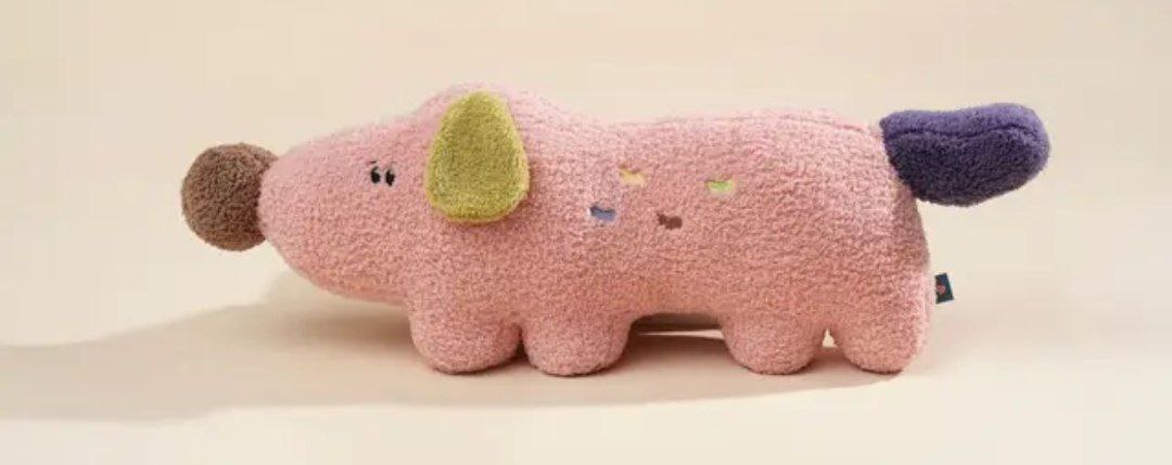 Мягкая игрушка Подушка собака Розовый Рост : 100 см.Sugar Bean Dog
