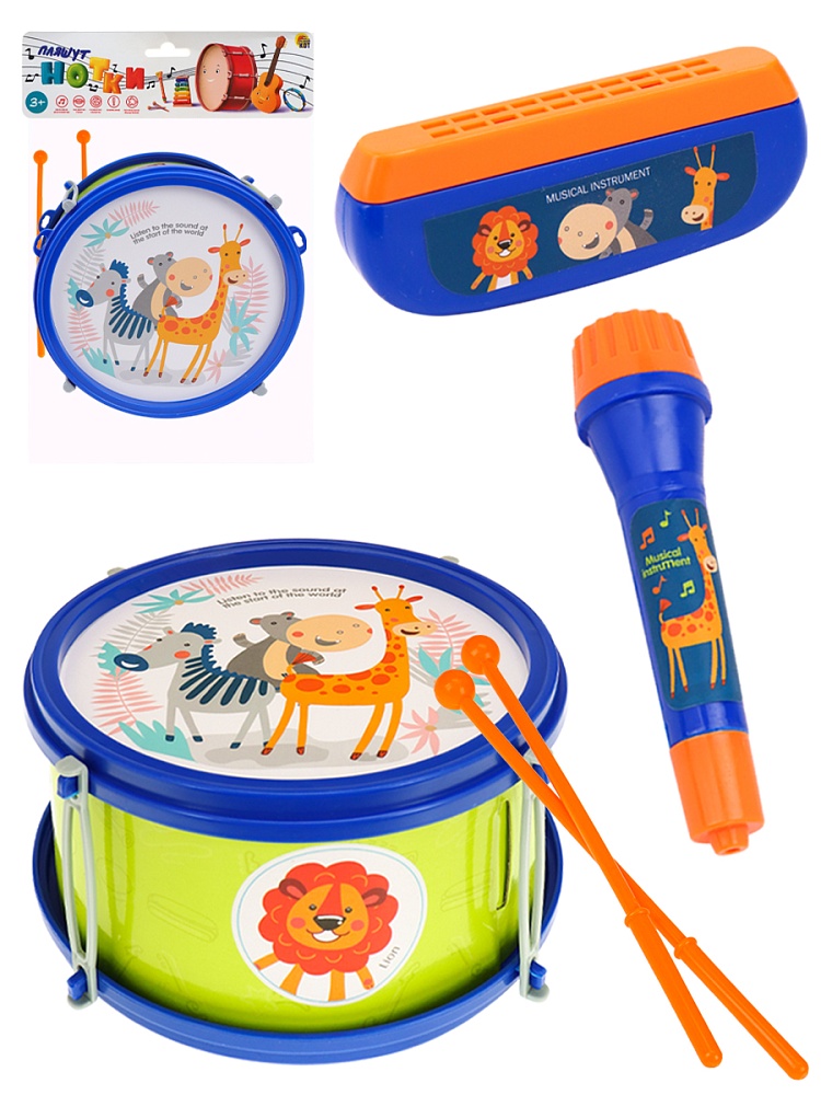 Набор музыкальных инструментов -18Веселый оркестр (3 инструмента, в пакете) (Арт. И-4126)