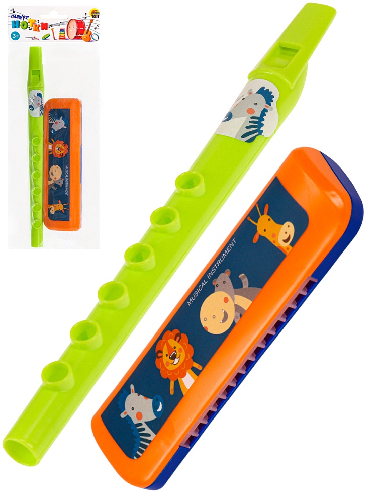 Набор музыкальных инструментов-13 Веселый оркестр (дудочка, губ.гармошка) (Арт. И-4115)