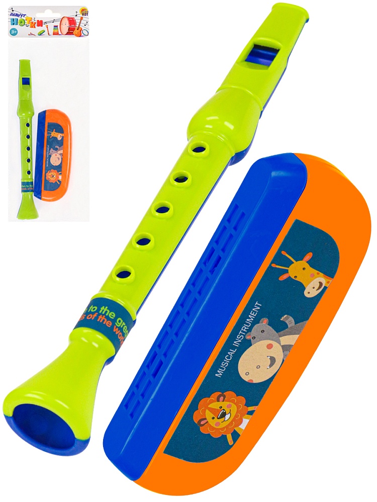 Набор музыкальных инструментов-8 Веселый оркестр (дудочка, губ.гармошка) (Арт. И-4110)