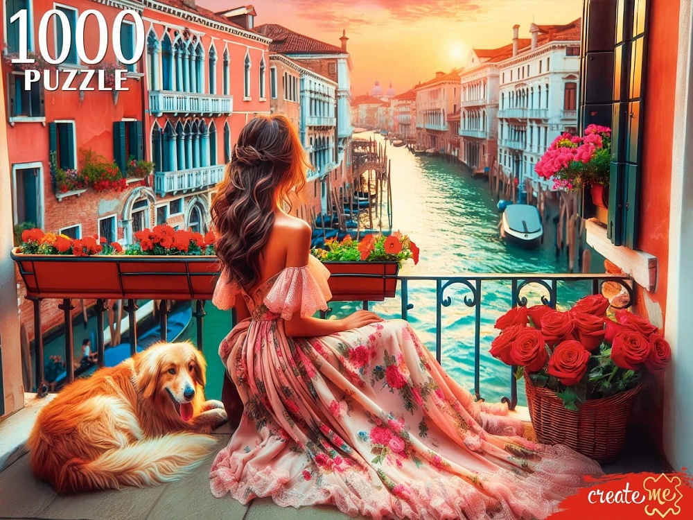 ПАЗЛЫ 1000 элементов. ДЕВУШКА В ВЕНЕЦИИ   (арт.ХП1000-8278)