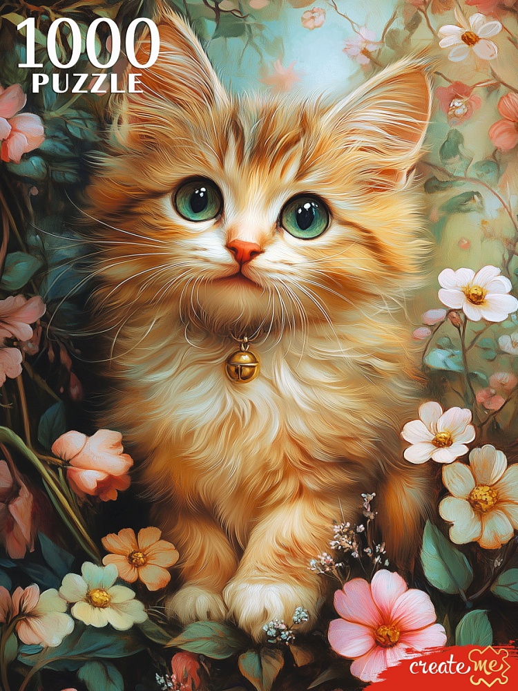 ПАЗЛЫ 1000 элементов. КОТЕНОК В ЦВЕТАХ (арт.П1000-8275)