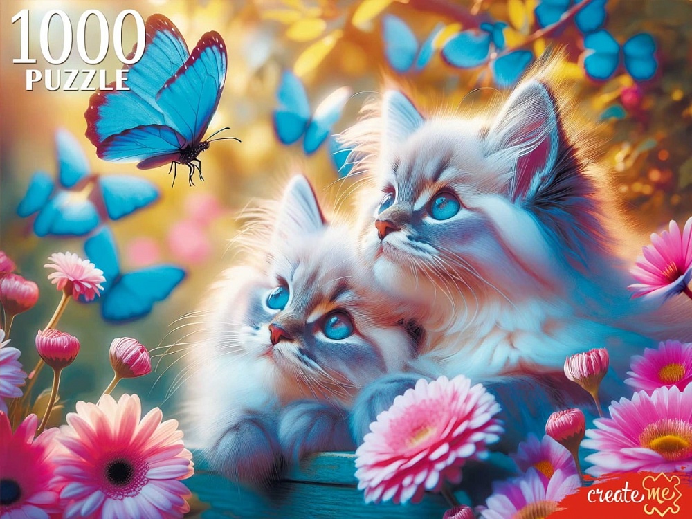 ПАЗЛЫ 1000 элементов. КОТЯТА И БАБОЧКИ (арт.ХП1000-8280)